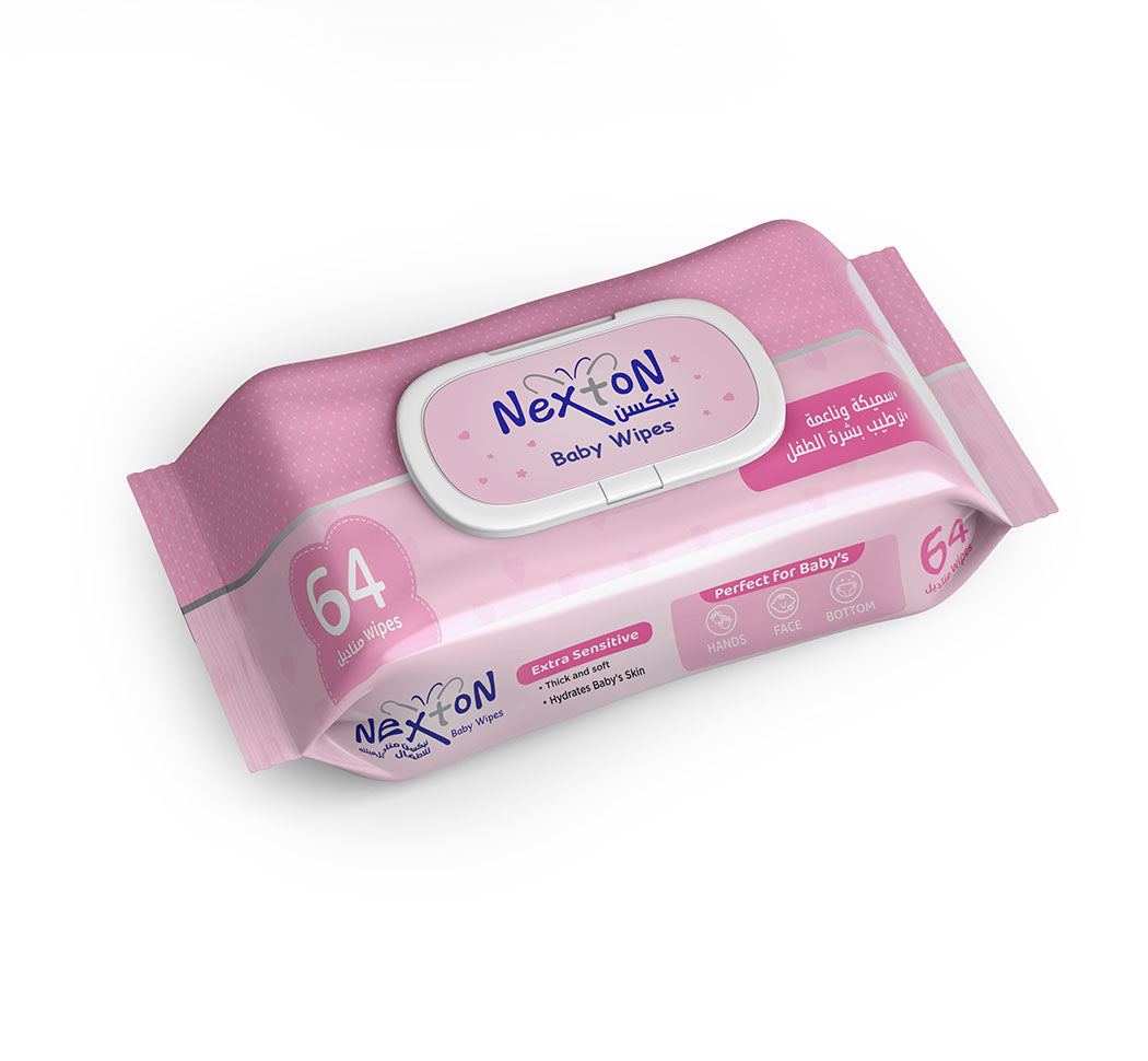 Nexton New Improved Baby Wipes Extra Sensitive 64 pcs pack