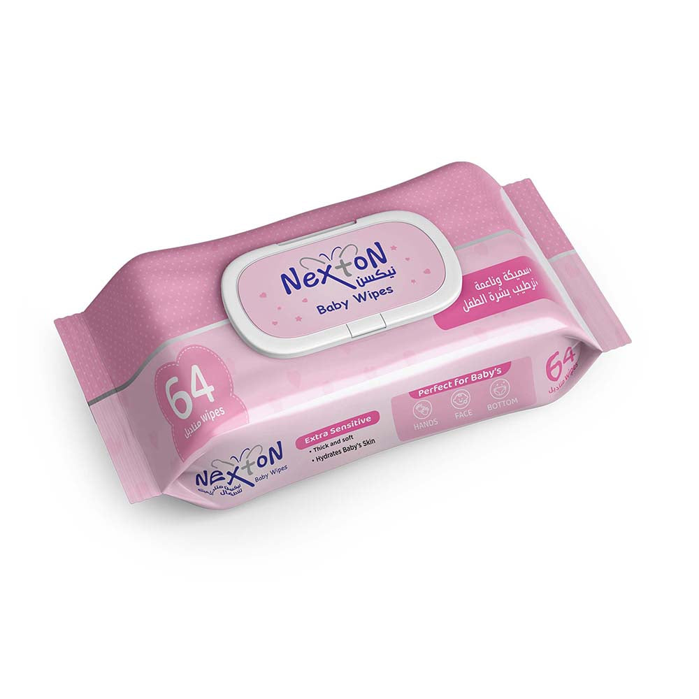 Nexton Baby Wipes (Extra Sensitive Pink) 64 pcs - Main Image
