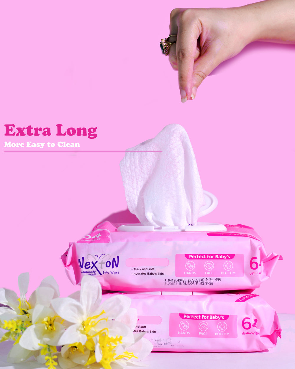 Nexton  Baby Wipes (Extra Sensitive Pink) 64 pcs