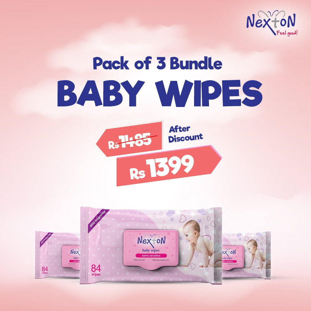 PACK OF 3 NEXTON BABY WIPES